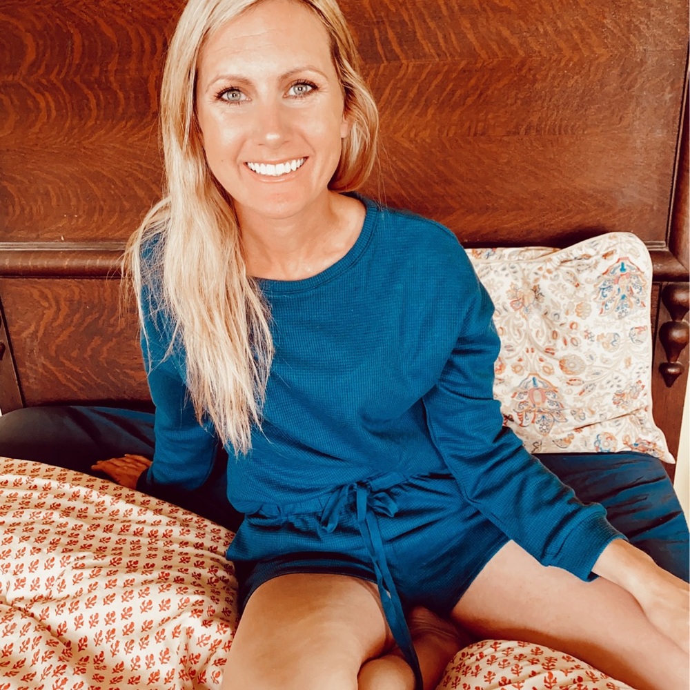 Sz Small Blue Waffle loungewear set